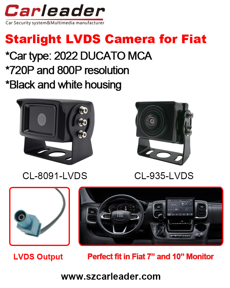 Carleader LVDS वाहन रियर भ्यू क्यामेरा Fiat Ducato को लागी फिट