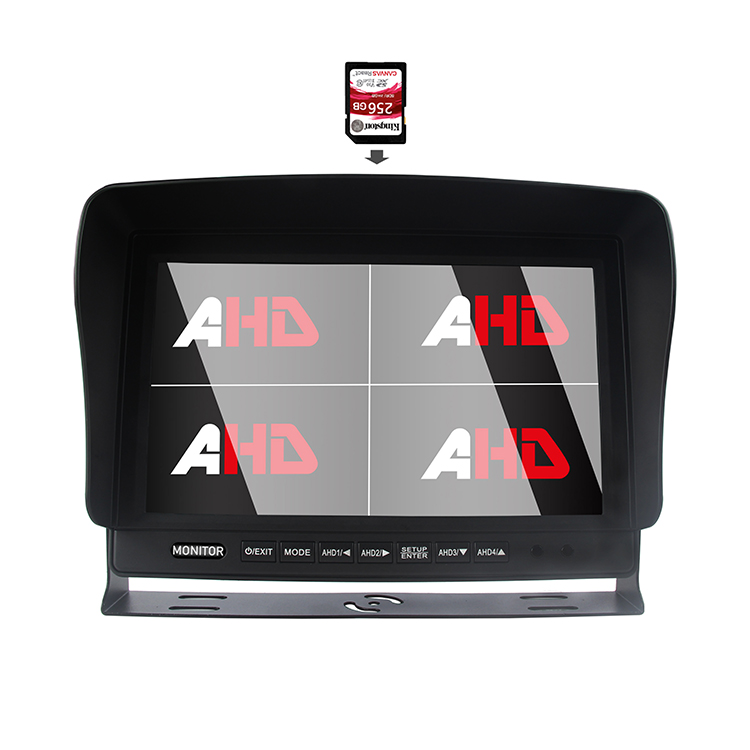 Carleader 10.1 इन्च AHD क्वाड स्प्लिट डिस्प्ले SD DVR वाहन मनिटर