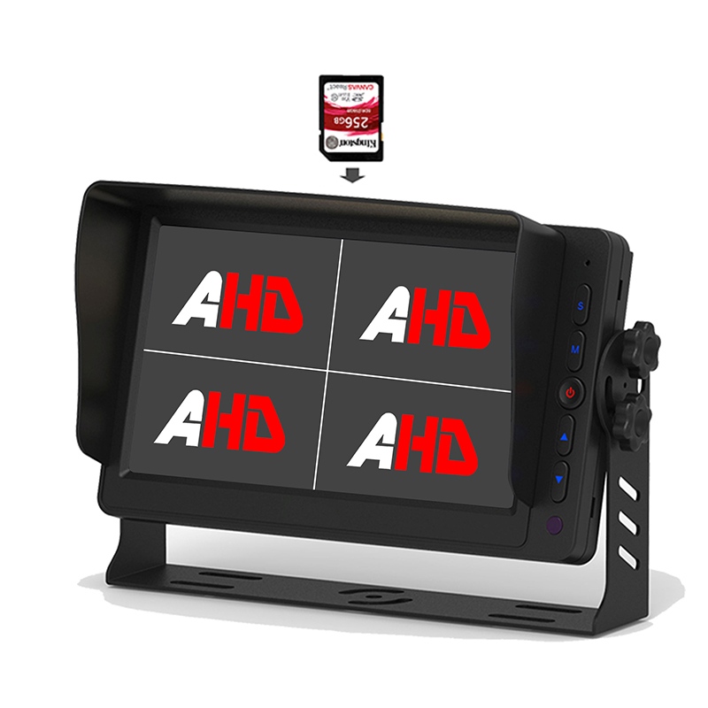 7 इन्च क्वाड डिस्प्ले ट्रक भिडियो रेकर्डिङ AHD मनिटर